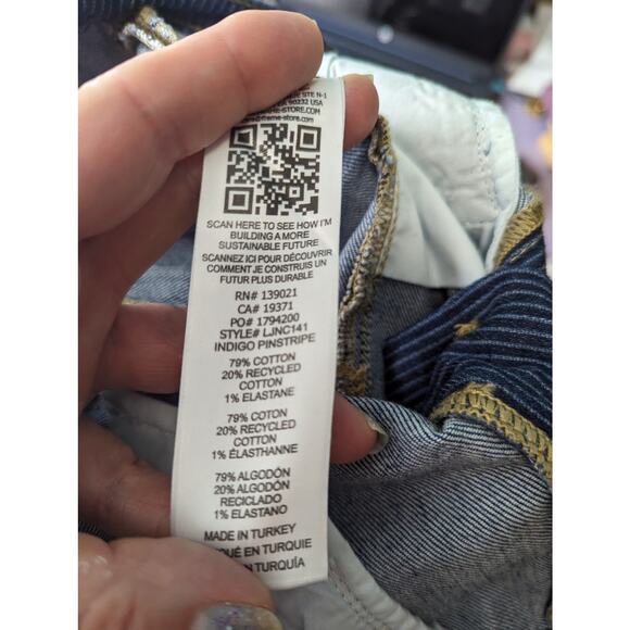 Frame Le Jane Crop Railroad Stripe High Waist Straight Leg Jeans Size 26 NWT - Picture 7 of 10